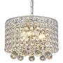 Modern Crystal Chandelier, 3-Light Flush Mount Ceiling Light Fixture 9.8Inches Diameter for Hallway, Dining Room, Bedroom, Living Room, Kitchen