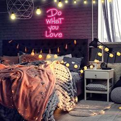 Do What You Love Neon Signs Pink Neon Light Sign Hanging Neon Sign Neon Lights Neon Wall Sign Neon Words for Wall Bedroom Room Party Decor