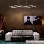 Modern LED Chandeliers, Wave Acrylic Ceiling Hanging Pendant Light Fixtures, Contemporary Curved Arc Chrome Finish Hanging Pendant Lamp for Bedroom Living Room Dining Room Kitchen Island
