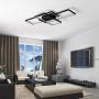 LED Ceiling Light AXSHINE Geometric Ceiling Light fixtures Modern Hanging Light 3Light Chandelier Ceiling Black Metal Light Rectangle Art Design Ceiling Lamp for Bedroom Livingroom with Natural Light