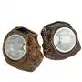 Solar Garden Rock Lights Outdoor,Ronana 2 Pack 10 LED Waterproof Solar Powered Rock Light with Ground Plug， Outdoor Landscaping Spotlights, for Indoor and Outdoor Decoration