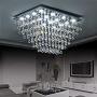Saint Mossi Modern K9 Crystal Raindrop Chandelier Lighting Flush Mount LED Ceiling Light Fixture Pendant Lamp for Dining Room Bathroom Bedroom Livingroom 12 GU10 Bulbs Required H 16 x W 22 x L 31 in