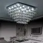Saint Mossi Modern K9 Crystal Raindrop Chandelier Lighting Flush Mount LED Ceiling Light Fixture Pendant Lamp for Dining Room Bathroom Bedroom Livingroom 12 GU10 Bulbs Required H 16 x W 22 x L 31 in