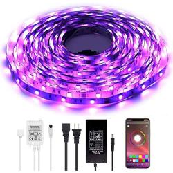 Led Lights with App, Bluetooth Led Lights, BAILONGJU LED Lights That sync with Music 32.8ft 300leds 10m Non-Waterproof RGB Color Changing SMD 5050 Adhesive Light Strips with Bluetooth Smartphone App