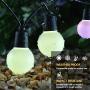 LED Outdoor String Lights 48ft RGB Patio Lights Color Changing with Remote Control Dimmable 25pcs G12 Globe Bulb String Lights Hanging Indoor Outdoor for Pergola Gazebo Bistro Cafe Backyard Lighting