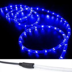 WYZworks 25 ft Blue PRE-Assembled LED Rope Lights - 2 Wire Christmas Holiday Decoration Indoor/Outdoor Lighting | UL Certified