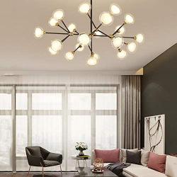 Sputnik Molecule Chandelier Lighting 21 Lights Nordic Branch Pendant Light Vintage Industrial Kitchen Dining Room Ceiling Light Fixture for Hallway Home