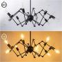 12-Light Sputnik Chandelier Industrial Modern Black Ceiling Lamp Fixture Vintage Ceiling Light for Living roon Dinning Room Kitchen Cafe Bar Hallway E26 Base