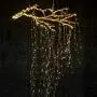 String Lights Christmas/ Starry Lights 220 LEDs Waterfall Vine String Lights Battery Operated Copper Wire Branch Lights with Remote Timer for Garden OutdoorTree Decorative (Warm White)