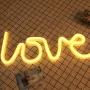 MorTime Love Neon Signs, LED Neon Light for Party Supplies, Girls Room Decoration Accessory, Table Decoration, Children Kids Gifts (Warm White)