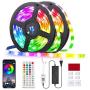 RGB Led Strip Lights 32.8ft,GLIME 10m Led Strips with App Controlled & Music Sync, 5050 Flexible Color Changing Led Strip Lights 44 Keys IR Remote for Bedroom Kitchen Party Bar DIY Decoration RGB Led Strip Lights 32.8ft,GLIME 10m Led Strips with App Controlled & Music Sync, 5050 Flexible Color Changing Led Strip Lights 44 Keys IR Remote for Bedroom Kitchen Party Bar DIY Decoration
