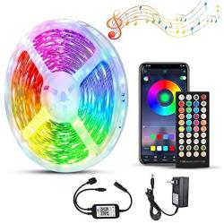 50ft/15m LED Strip Lights, Ultra-Long LED Lights Strip Music Sync, App Control with Remote, RGB LED Lights for Bedroom, DIY Color Options LED Tape Lights for Bedroom Ceiling Under The Cabinet