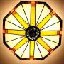 SUSUO Minimalist Colorful Stained Glass Flush Mount Ceiling Fixture Art Deco Ceiling Light for Bedroom Dining Room Hallway Kitchen