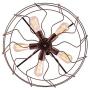 Industrial Vintage Semi Flush Mounted Ceiling Light -LITFAD 21'' Chandelier Barn Metal Pendant Light Chandelier with 5 Lights Hanging Lamp Metal Cage Fixture for Restaurant Lighting Bar Farmhouse Rust
