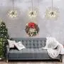GOODYI Firework Chandeliers, Silver Crystal Sputnik Light Fixture with 8-Light Hanging Light Fixtures Modern Chandelier Ceiling Lights for Living Room Dining Room Restaurant Bedroom