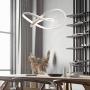 CHYING LED Pendant Lighting, Modern Chic Irregular Ring Chandelier 44W 3080LM Warm White 3000K 59 inch Adjustable Hanging Ceiling Lamp Fixture for Bedroom Dining Room Living Room