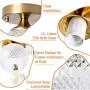 Semi Flush Mount Ceiling Light Fixture, Antique-Diamond Glass Globe Shade Gold Farmhouse Light Fixtures Ceiling for Kitchen Dining Room Bedroom Entryway Hallway Foyer Passway Laundry Room Schoolhouse