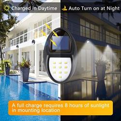 Always on Solar Lights Outdoor 8 Pack, Waterproof Mini Solar Fence Lights for Wireless Lighting in Deck, Step, Porch, Patio, Stair, Garden, Yard, Pathway (10 LED, 5500K)