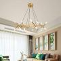 BOKT Mid Century Modern 20-Light Polygonal Chandelier Light Fixture for Kitchen Living Room Foyer Dining Room Ceiling Lamp Includ G4 Warm White Bulbs (Bronze)