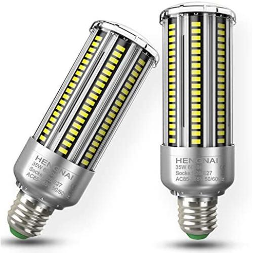 2-Pack, 35W LED Corn Light Bulb, 300Watt Equivalent, E26 E27 4000LM Daylight White 6000k, LED Light Bulbs, for Indoor Outdoor Warehouse Garage Basement Backyard Factory Barn and Many Area