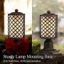 GZBtech Vintage Outdoor Post Lantern, 110V Waterproof Pole Light Fixture in Oil Rubbed Bronze Finish, Cast Aluminum Rustic Blossom Style Pillar Lantern Pack of 2 with Frosted Glass Shade for Backyard