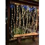 LE 306 LED Curtain Lights 9.8 x 9.8 ft Fairy String Lights for Bedroom Wall Wedding Backdrop Patio Party Garden, Warm White, 8 Modes, Plug in Indoor Outdoor Decorative Window Twinkle Christmas Lights