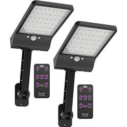 highydroLED Solar Lights Outdoor with Remote and Color Temperature Adjustment 2700K to 6000K, 48LED Solar Motion Sensor Light with 3 Modes,Waterproof IP65 Night Light for Garden Garage [Pack of 2]