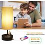 Touch Control Table Lamp 3 Way Dimmable Touch Lamp Bedside Lamp with 2 USB Charging Ports and 2 AC Outlets, Nightstand Lamp for Bedroom Living Room Office, Bedside Lamps ST64 E26 LED Bulbs Included