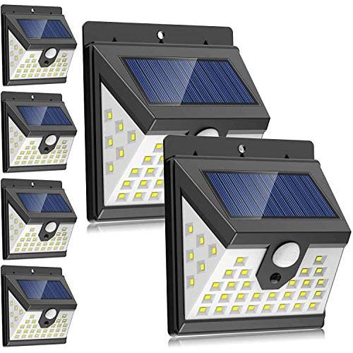 Solar Motion Sensor Light Outdoor, [6 Pack/3 Modes/40 LED] LANSOW Solar Powered Security Lights Wireless IP 65 Waterproof Lights for Wall Deck Yard Garage Porch Garden Patio Fence(6pk-Black)