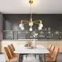 BAODEN 6 Lights Fixture Modern Gold Sputnik Chandelier Brushed Brass Mid Century Pendant Light Semi Flush Mount Hanging Lamps for Dining Bedroom Kitchen Lighting BAODEN 6 Lights Fixture Modern Gold Sputnik Chandelier Brushed Brass Mid Century Pendant Light Semi Flush Mount Hanging Lamps for Dining Bedroom Kitchen Lighting