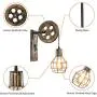 PUZHI HOME Industrial Wall Sconce Pulley Wall Lamp 1-Light Wall Light Fixtures for Indoor Lighting Bathroom Kitchen Living Room -Bronze Finished