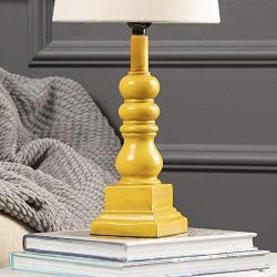 Crestview Collection Winslow 18.5 Inch Distressed Yellow Resin Table Lamp for Living Room, Bedroom and Home Office