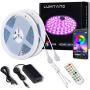 LED Strip Lights, 120ft RGB Led Strip SMD 5050 LED Lights, App Control Music Sync Color Changing Light Strip with 24 Keys Remote Bluetooth Controller 24V UL Power Adapter (120ft)