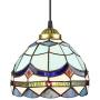 BAYCHEER Tiffany Style Stained Glass Classic Blue Mini Pendant Light Chandelier Decorative Hanging Lamp Pendant Lighting Adjustable Ceiling Fixture 1 Light for Living Room Dinning Room Kitchen