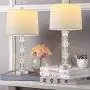 BOBOMOMO Modern Crystal USB Table Lamps Set of 2 for Living Room Bedroom 26''