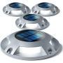 Home Zone Security Solar Deck Lights - Outdoor Solar Dock and Driveway Path Lights, Weatherproof with No Wiring Required, Silver (4-Pack)