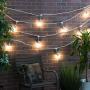 Amazon Basics 24-Foot Commercial Grade Outdoor String Lights with 8 S14 Edison Style 1-Watt LED Bulbs - Soft White & White Cord