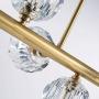 NOXARTE Brass Chandelier Modern Crystal Gold Sputnik Pendant Light Flush Mount for Dining Room Hallway Bedroom 8 Lights