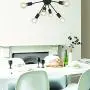 VINLUZ 6-Light Sputnik Chandelier Black Mid Century Modern Ceiling Light Industrial Pendant Lighting for Kitchen Dining Room Living Room
