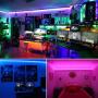 RGB Strip Lights 16.4ft LED Waterproof Rope Light Color Changing Indoor 150 Units SMD 5050 12V Flexible Adhesive Tape Lighting for Bedroom Kitchen Party,No Power Adapter,No Remote Controller