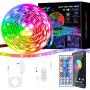 Binkbang Led Lights for Bedroom 25 Feet Led Strip Lights RGB Led Light with 44 Key Remote Smart App Control Tape Strips DIY Color Changing Timing Music Sync Rope Lights for Home Tv Party