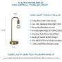 Keymit LED Edison Industrial Lamp, 3 Way Dimmable Matte Brass Bedside Lamp, Minimalist Table Lamp for Bedroom Living Room, Nightstand, Amazing Warm Glow, A19 8W Light Gray LED Filament Bulb Included