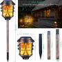 TomCare Solar Lights Metal Solar Torch Lights Flickering Flame Outdoor Lighting Decorative Landscape Pathway Garden Lights Waterproof Solar Powered Dusk to Dawn Auto On/Off for Patio Yard Pool, 2 Pack