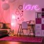 2 Pieces LED Neon Signs with USB and Battery Operated Pink Cupid Heart Shape and Love Neon Lights for Valentine Christmas Party Bedroom Living Room Wall Decor