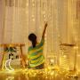 BLBO Curtain String Lights, Fairy Lights for Bedroom 9.8 Ft with 300 LED, 8 Lighting Modes for Brithday, Party Indoor Wall Decorations Warm White