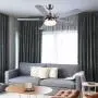 SNJ 52 Inch Ceiling Fan with Lights and Remote Control for Living Room Bedroom Dining Room,Brushed Nickel(5 Blades)