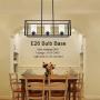 VINLUZ 3 Light Kitchen Island Pendant Lighting Black Contemporary Industrial Linear Chandelier with Clear Glass Shade for Dining Room Kitchen Island Living Room
