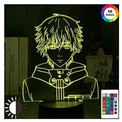 HOKVJ 3D Led Night Light Tokyo Ghoul Ken Kaneki Face Nightlight for Reading Room Decor Light Anime Gift for Birthday Table Lamp USB