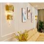 Wall Sconce XINDAR Luxurious Wall Light K9 Clear Crystal Flute Sconce Light Modern Minimalist Wall Lamp Bedroom Bedside Living Room Stair Wall Mount Light - Gold Finish 12''