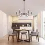 Lampundit 6-Light Iron Chandelier Black Farmhouse Chandelier Classic Candle Ceiling Pendant Light Fixture for Kitchen Island Dining Room Living Room Foyer Barn